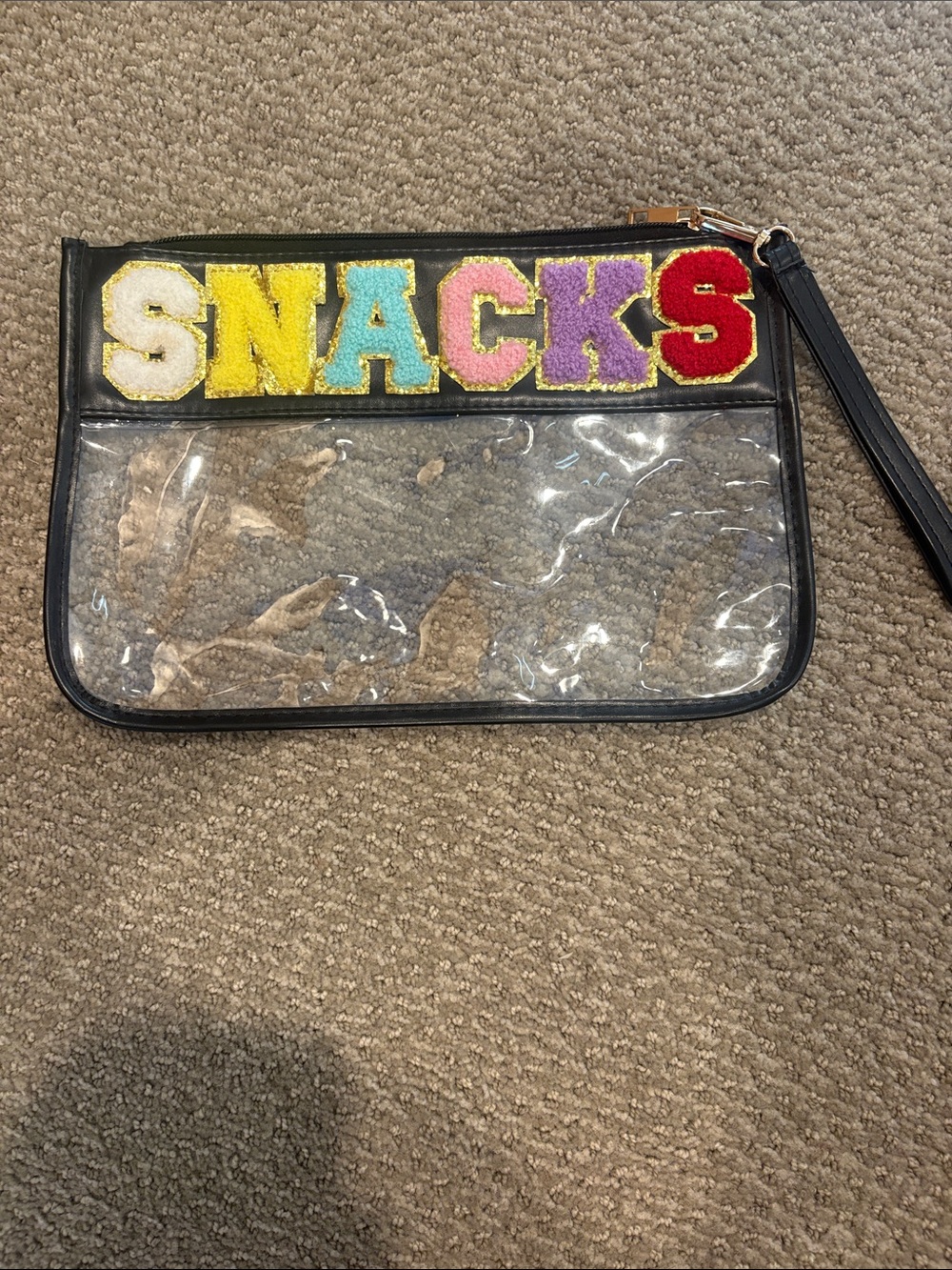 Kids Clear Snack Pouch with Colorful 'SNACKS' Patch
